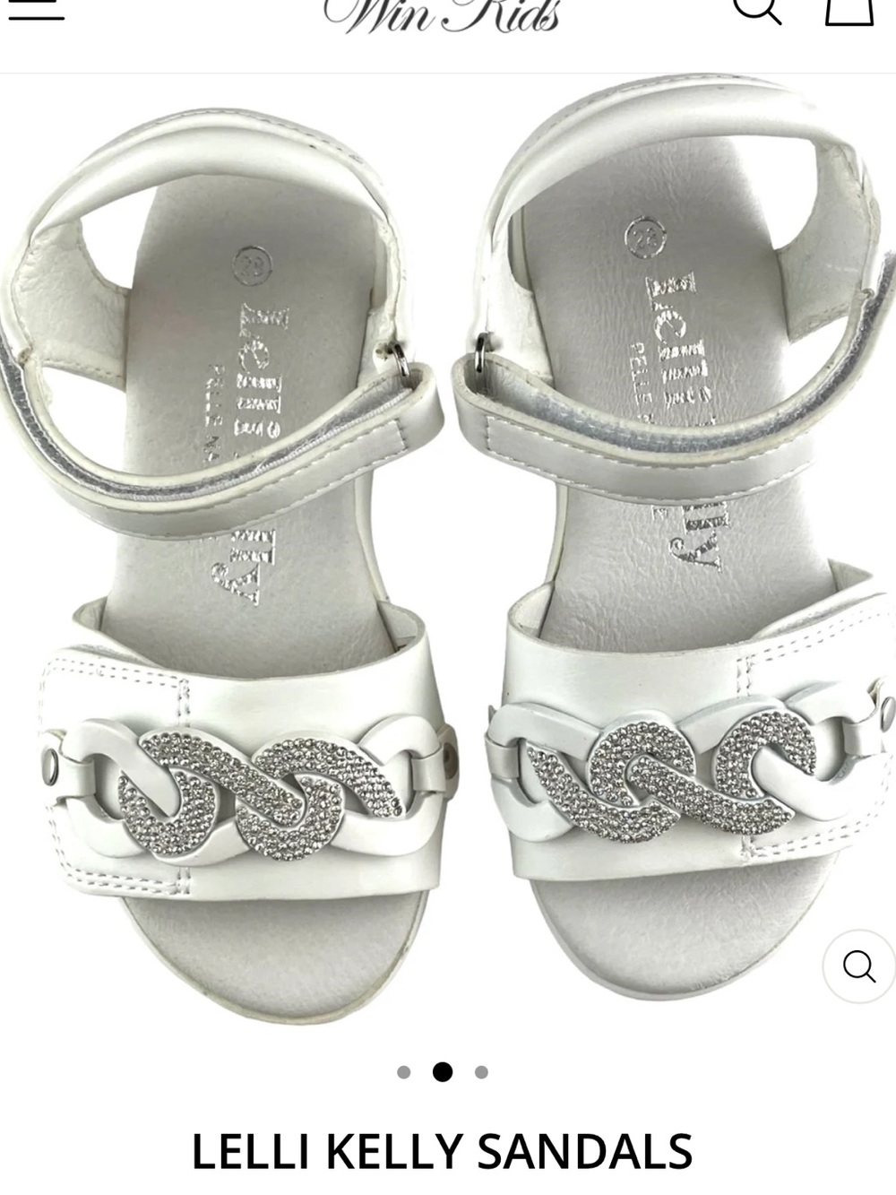 LELLI KELLY white iris platform rhinestone Velcro sandals size 32 euro / 1